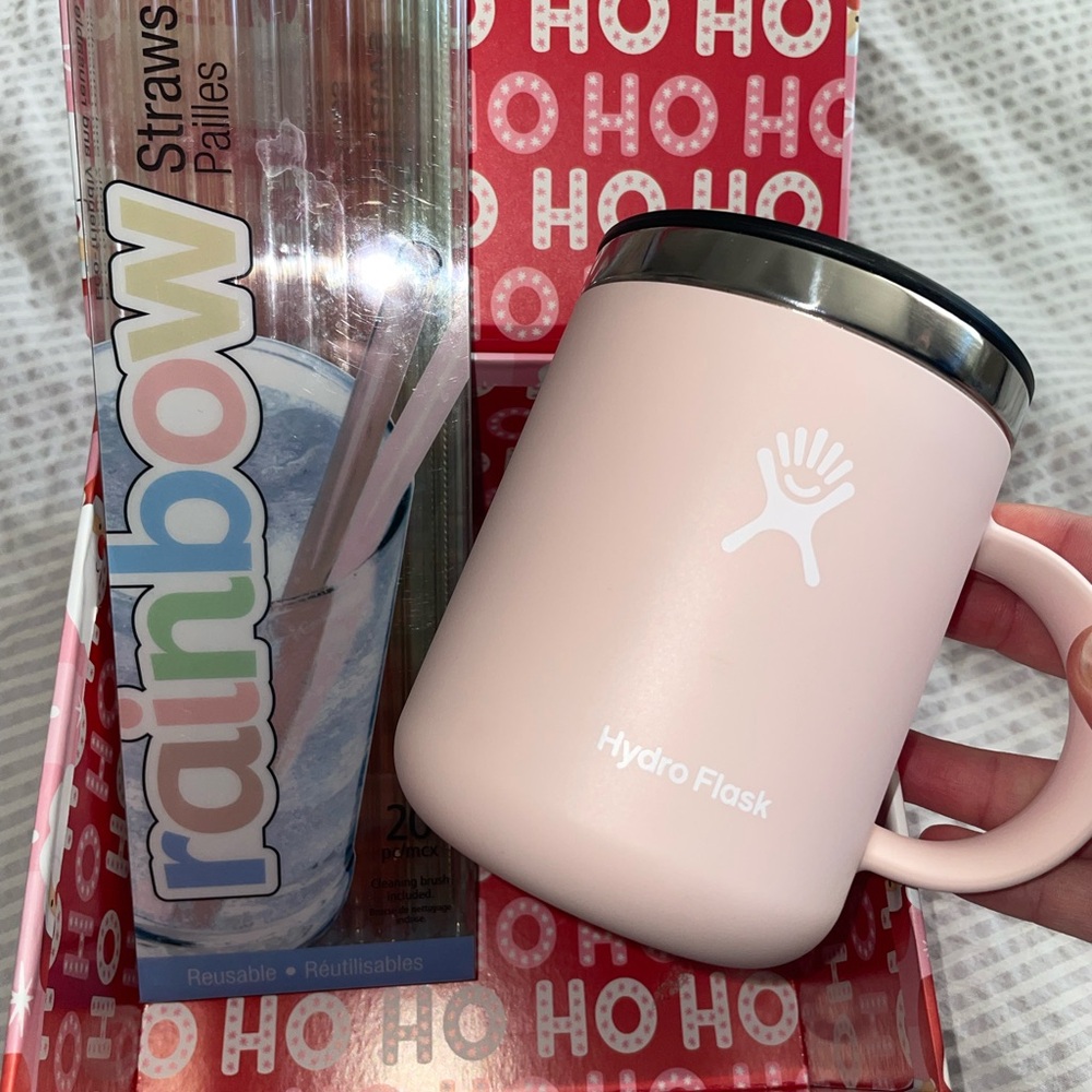 Hydro Flask Pink Mug with Black Lid